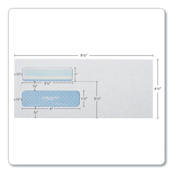 Double Window Redi-Seal Security-Tinted Envelope, #10, Commercial Flap, Redi-Seal Adhesive Closure, 4.13 x 9.5, White, 500/BX - Image 2