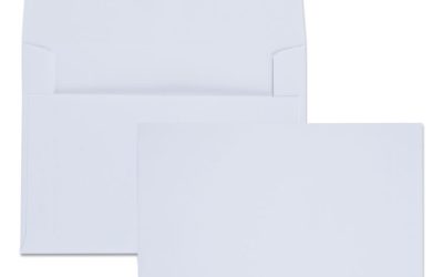 Greeting Card/invitation Envelope, A-6, Square Flap, Gummed Closure, 4.75 X 6.5, White, 100/box