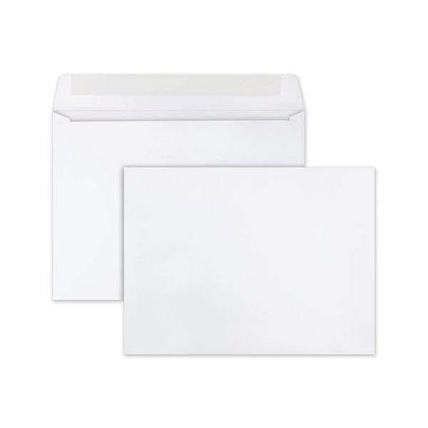 Open-Side Booklet Envelope, #10 1/2, Cheese Blade Flap, Gummed Closure, 9 X 12, White, 250/box