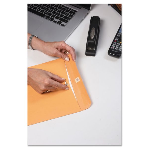 Clasp Envelope, 32 lb Bond Weight Kraft, #10 1/2, Square Flap, Clasp/Gummed Closure, 9 x 12, Brown Kraft, 100/Box - Image 2