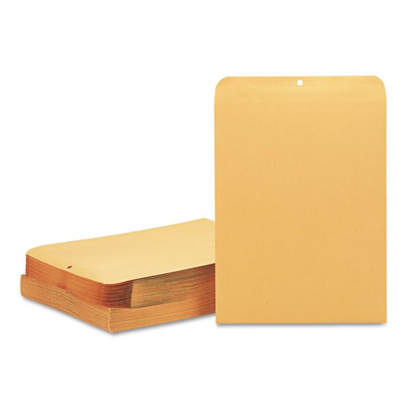 Clasp Envelope, 32 lb Bond Weight Kraft, #15 1/2, Square Flap, Clasp/Gummed Closure, 12 x 15.5, Brown Kraft, 100/Box - Image 3
