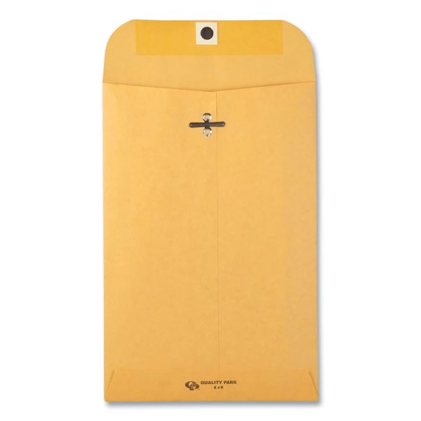 Clasp Envelope, 28 lb Bond Weight Kraft, #55, Square Flap, Clasp/Gummed Closure, 6 x 9, Brown Kraft, 100/Box - Image 2