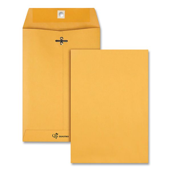 Clasp Envelope, 28 lb Bond Weight Kraft, #63, Square Flap, Clasp/Gummed Closure, 6.5 x 9.5, Brown Kraft, 100/Box - Image 3