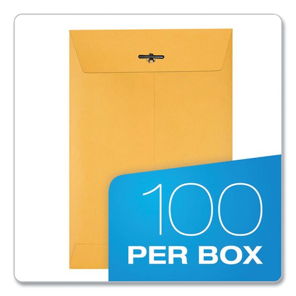 Clasp Envelope, 28 lb Bond Weight Kraft, #63, Square Flap, Clasp/Gummed Closure, 6.5 x 9.5, Brown Kraft, 100/Box - Image 5