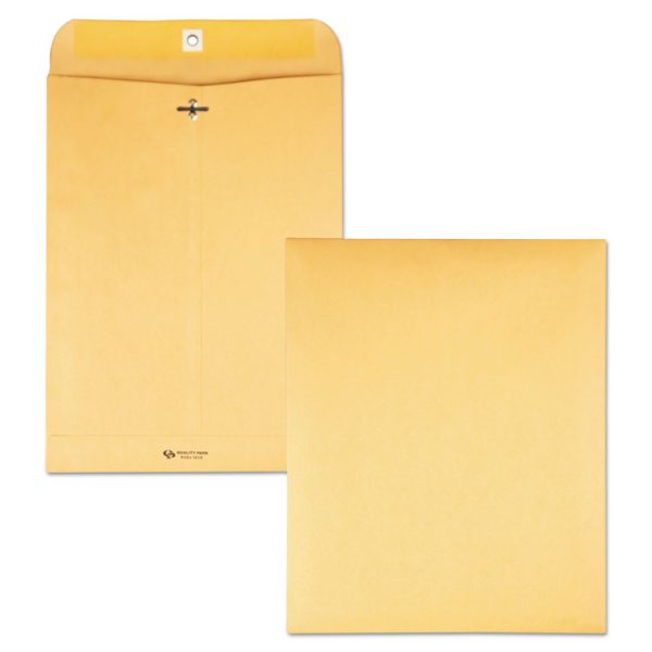 Clasp Envelope, 28 lb Bond Weight Kraft, #93, Square Flap, Clasp/Gummed Closure, 9.5 x 12.5, Brown Kraft, 100/Box