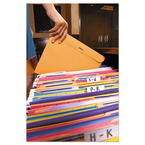 Redi-File Clasp Envelope, #90, Cheese Blade Flap, Clasp/gummed Closure, 9 X 12, Brown Kraft, 100/box - Image 2