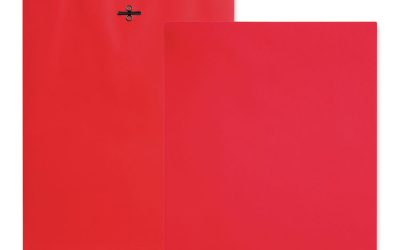 Clasp Envelope, 28 lb Bond Weight Paper, #90, Square Flap, Clasp/Gummed Closure, 9 x 12, Red, 10/Pack