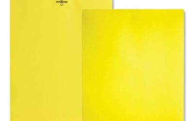 Clasp Envelope, 28 lb Bond Weight Paper, #90, Square Flap, Clasp/Gummed Closure, 9 x 12, Yellow, 10/Pack