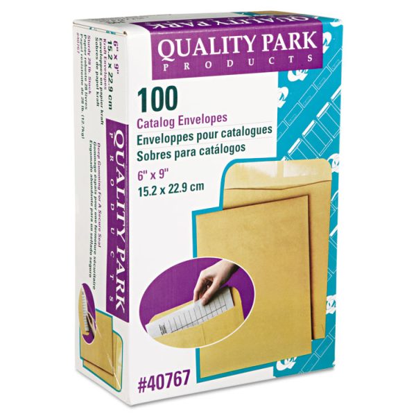 Catalog Envelope, 28 lb Bond Weight Kraft, #1, Square Flap, Gummed Closure, 6 x 9, Brown Kraft, 100/Box - Image 3