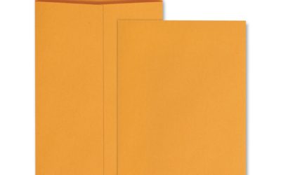 Catalog Envelope, 28 lb Bond Weight Kraft, #1, Square Flap, Gummed Closure, 6 x 9, Brown Kraft, 100/Box