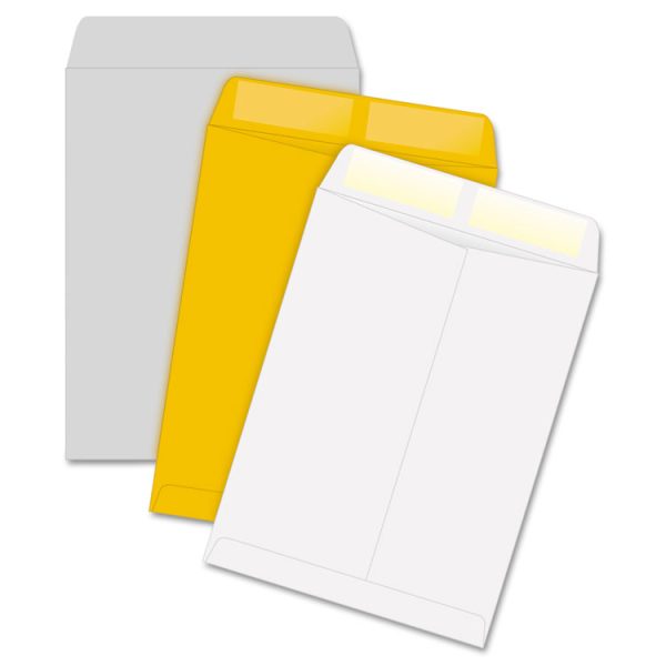 Catalog Envelope, 28 lb Bond Weight Kraft, #10 1/2, Square Flap, Gummed Closure, 9 x 12, White, 100/Box - Image 2