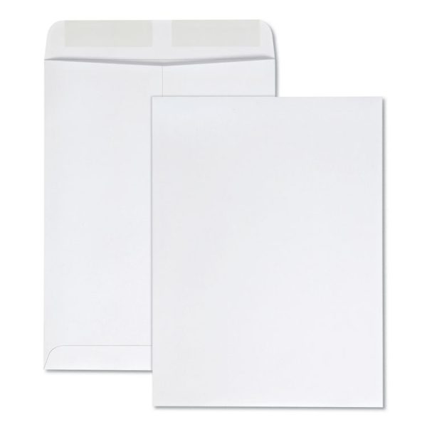 Catalog Envelope, 28 lb Bond Weight Kraft, #10 1/2, Square Flap, Gummed Closure, 9 x 12, White, 100/Box