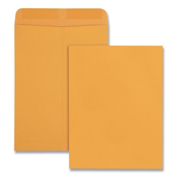 Catalog Envelope, 28 lb Bond Weight Kraft, #10 1/2, Square Flap, Gummed Closure, 9 x 12, Brown Kraft, 100/Box