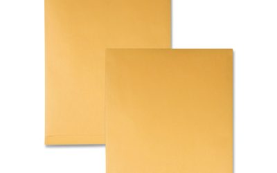 Catalog Envelope, 28 lb Bond Weight Kraft, #15 1/2, Square Flap, Gummed Closure, 12 x 15.5, Brown Kraft, 100/Box