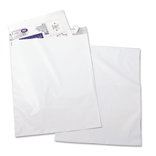 Redi-Strip Poly Mailer, #6, Square Flap, Redi-Strip Adhesive Closure, 14 x 19, White, 100/Pack