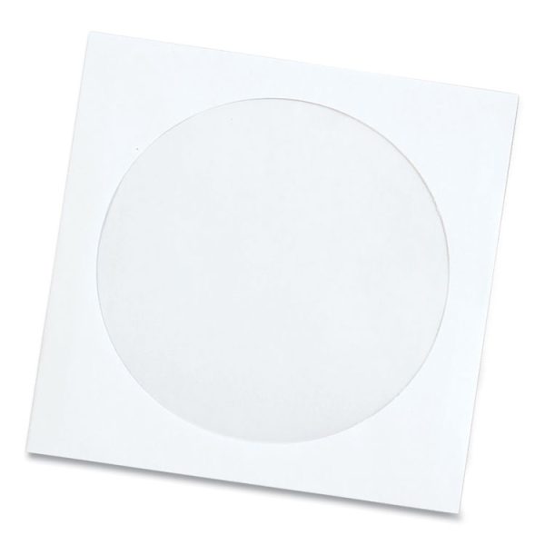 CD/DVD Sleeves, 1 Disc Capacity, White, 100/Box - Image 4