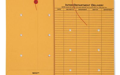 Brown Kraft String/Button Interoffice Envelope, #98, One-Sided Five-Column Format, 31-Entries, 10 x 15, Brown Kraft, 100/CT