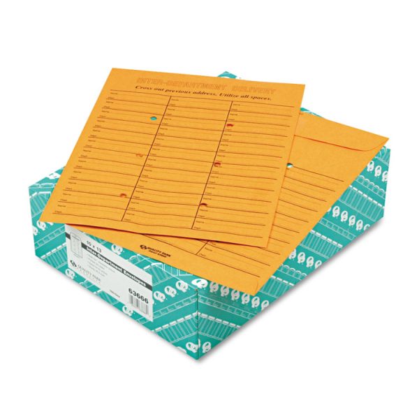 Brown Kraft Redi-Tac Box-Style Interoffice Envelope, #97, Two-Sided Three-Column Format, 10 X 13, Brown Kraft, 100/box - Image 2