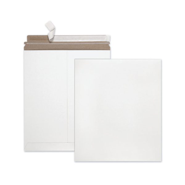 Photo/Document Mailer, Cheese Blade Flap, Redi-Strip Adhesive Closure, 12.75 x 15, White, 25/Box