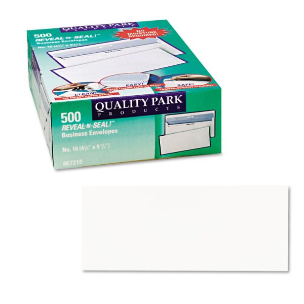 Reveal-N-Seal Security Tinted Envelope, #10, Commercial Flap, Self-Adhesive Closure, 4.13 x 9.5, White, 500/Box - Image 2