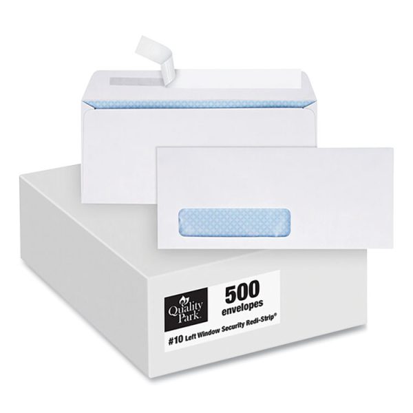 Redi-Strip Security Tinted Envelope, Address Window, #10, Commercial Flap, Redi-Strip Closure, 4.13 x 9.5, White, 500/Box - Image 4