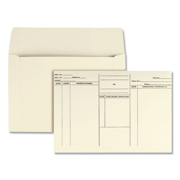 Attorney's Envelope/Transport Case File, Cheese Blade Flap, Fold-Over Closure, 10 x 14.75, Cameo Buff, 100/Box