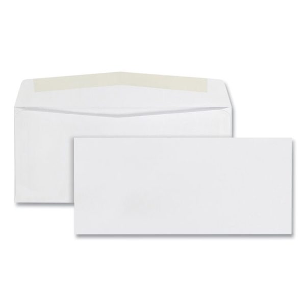 Business Envelope, #10, Commercial Flap, Side Seam, Gummed Closure, 24 lb Bond Weight Paper, 4.13 x 9.5, White, 500/Box