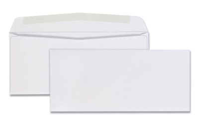 Business Envelope, #9, Commercial Flap, Diagonal Seam, Gummed Closure, 24 lb Bond Weight Paper, 3.88 x 8.88, White, 500/Box