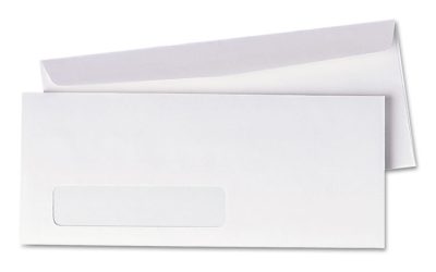 Invoice-Format Address-Window Envelope, #10, Commercial Flap, Gummed Closure, 4.13 x 9.5, White, 500/Box