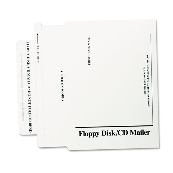 Disk/CD Foam-Lined Mailers for CDs/DVDs, Square Flap, Redi-Strip Adhesive Closure, 8.5 x 6, White, 25/Box - Image 2