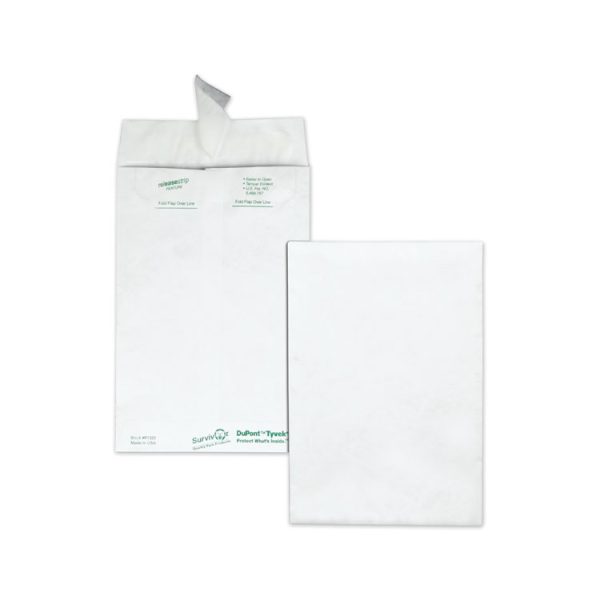 Lightweight 14 lb Tyvek Catalog Mailers, #6 1/2, Square Flap, Redi-Strip Adhesive Closure, 6 x 9, White, 100/Box