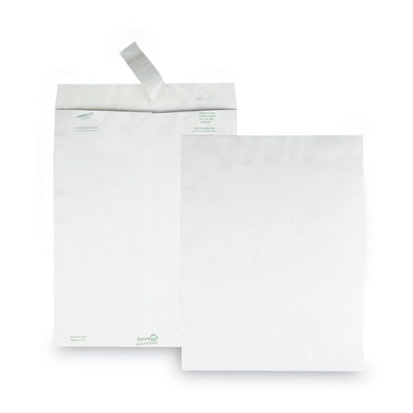 Lightweight 14 lb Tyvek Catalog Mailers, #13 1/2, Square Flap, Redi-Strip Adhesive Closure, 10 x 13, White, 50/Box