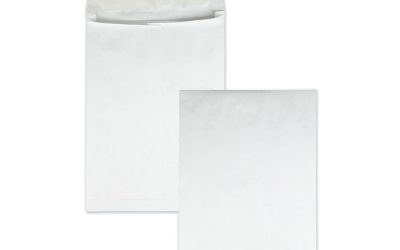 Heavyweight 18 lb Tyvek Open End Expansion Mailers, #13 1/2, Square Flap, Redi-Strip Adhesive Closure, 10 x 13, White, 100/CT