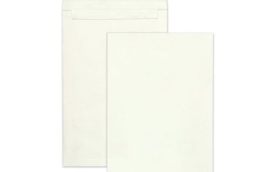 14 lb Tyvek Open End Expansion Mailer Value Pack, #15 1/2, Flip-Stik Flap, Redi-Strip Closure, 12 x 16, White, 100/Carton