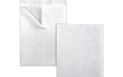 Bubble Mailer of DuPont Tyvek, #2E, Air Cushion, Redi-Strip Adhesive Closure, 9 x 12, White, 25/Box
