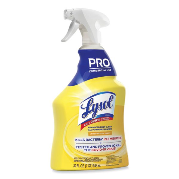 Advanced Deep Clean All Purpose Cleaner, Lemon Breeze, 32 Oz Trigger Spray Bottle, 12/carton - Image 3