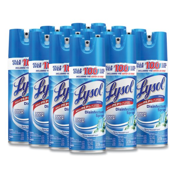 Disinfectant Spray, Spring Waterfall, Liquid, 12.5 Oz Aerosol Spray, 12/carton - Image 2