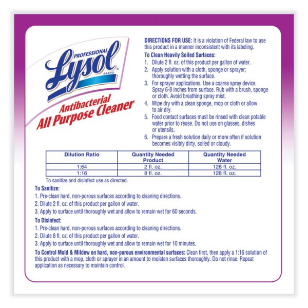 Antibacterial All-Purpose Cleaner Concentrate, 1 Gal Bottle, 4/carton - Image 4