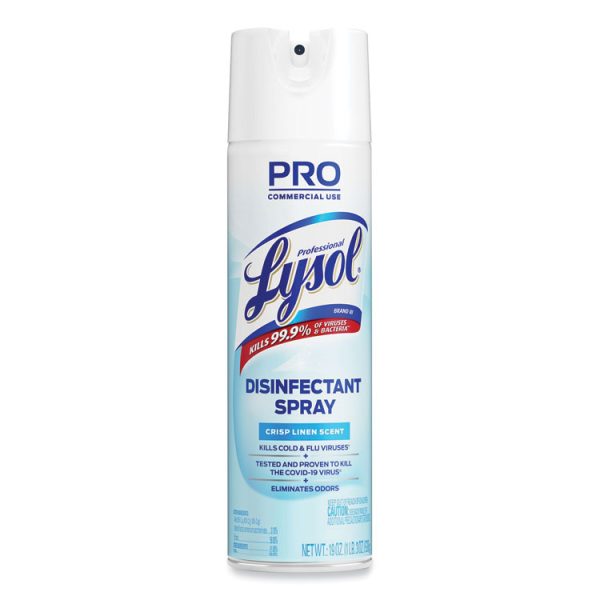 Disinfectant Spray, Crisp Linen, 19 Oz Aerosol Spray, 12/carton - Image 2