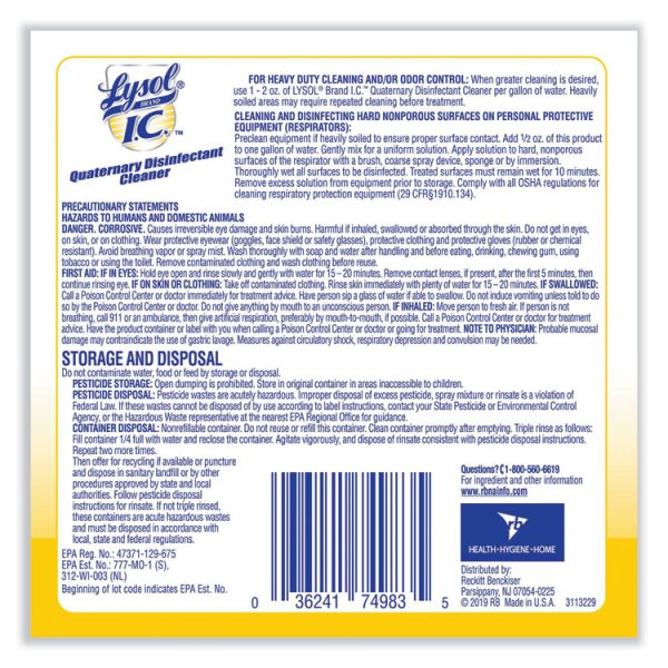 Quaternary Disinfectant Cleaner, 1gal Bottle, 4/carton - Image 5
