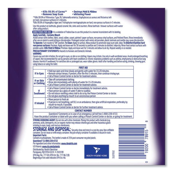 Mold And Mildew Remover With Bleach, 32 Oz Spray Bottle, 12/carton - Image 5