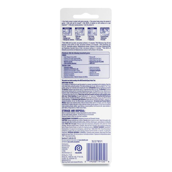 Disinfectant Spray To Go, Crisp Linen, 1 Oz Aerosol Spray, 12/carton - Image 3