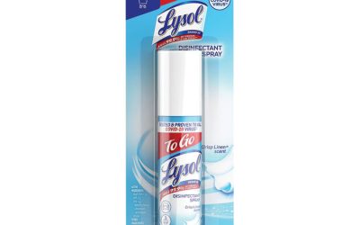 Disinfectant Spray To Go, Crisp Linen, 1 Oz Aerosol Spray, 12/carton