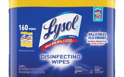 Disinfecting Wipes, 1-Ply, 7 x 7.25, Lemon and Lime Blossom, White, 80 Wipes/Canister, 2 Canisters/Pack, 3 Packs/Carton