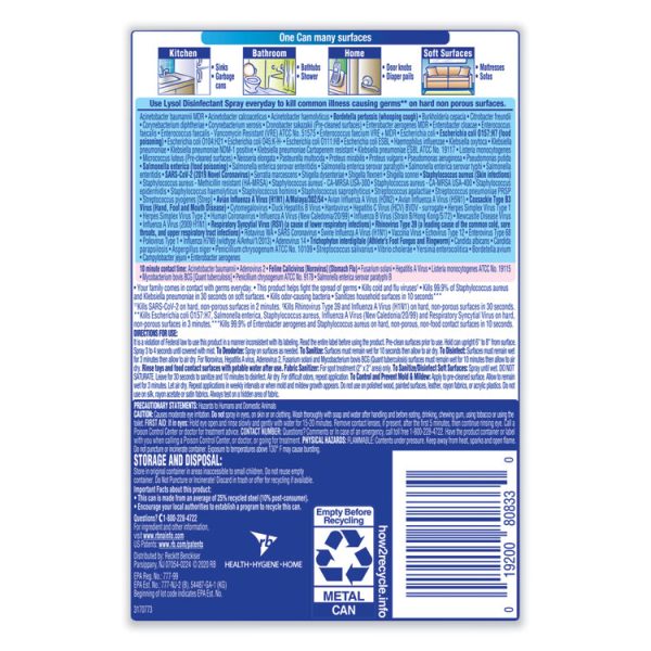 Disinfectant Spray, Early Morning Breeze, 12.5 Oz Aerosol Spray, 12/carton - Image 10