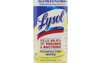 Disinfecting Wipes, 1-Ply, 7 x 7.25, Lemon and Lime Blossom, White, 35 Wipes/Canister, 12 Canisters/Carton