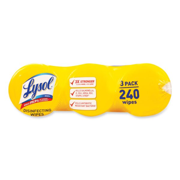 Disinfecting Wipes, 1-Ply, 7 x 7.25, Lemon and Lime Blossom, White, 80 Wipes/Canister, 3 Canisters/Pack - Image 7