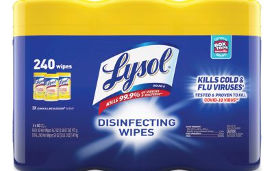 Disinfecting Wipes, 1-Ply, 7 x 7.25, Lemon and Lime Blossom, White, 80 Wipes/Canister, 3 Canisters/Pack