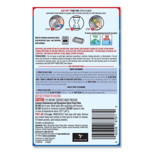 Fume-Free Oven Cleaner, Lemon Scent 14.5 Oz Aerosol Spray, 12/carton - Image 5