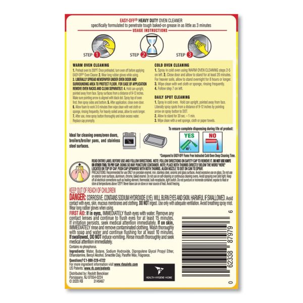 Heavy Duty Oven Cleaner, Fresh Scent, Foam, 14.5 Oz Aerosol Spray, 12/carton - Image 5
